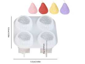 Molde silicona 4 frutillas